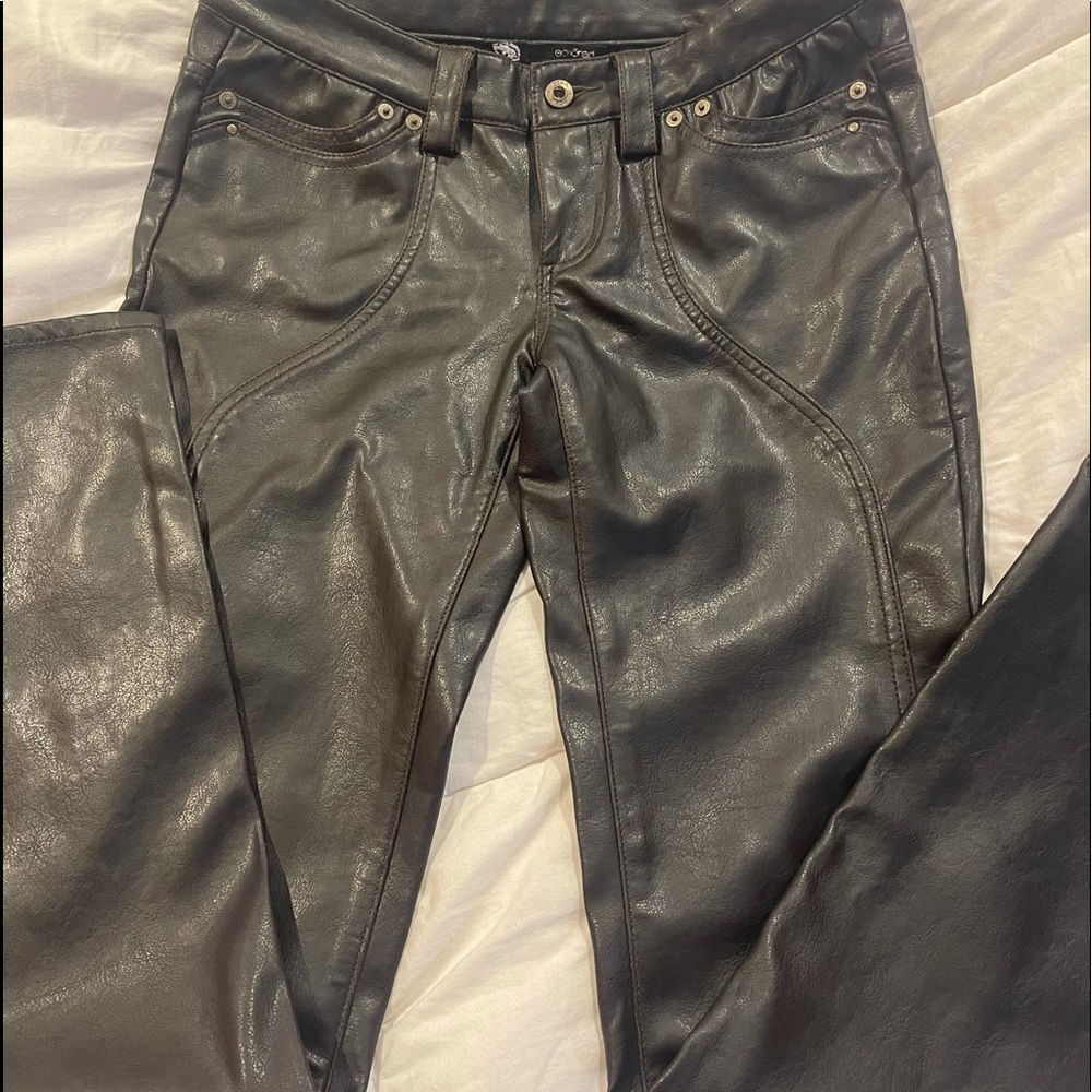 Ecmo Red polyurethane “leather” jeans. Worn once. Ready for fall! 🍁